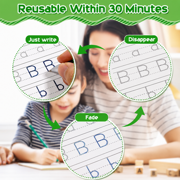 4-in-1 Magic Practice Copybook Set – Handwriting, Numbers, Drawing & Math Learning for Kids