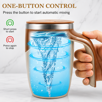 Automatic Self-Stirring Coffee Mug – Magnetic Mixing Stainless Steel Travel Cup with Lid