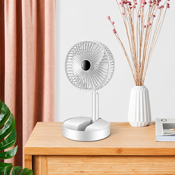 Foldable Rechargeable Portable Fan – Adjustable Height, USB Rechargeable & Travel-Friendly Cooling Fan
