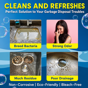 Lemon Fizz Drain Cleaner Tablets – Powerful Sink & Pipe Deodorizer for Kitchen & Bathroom
